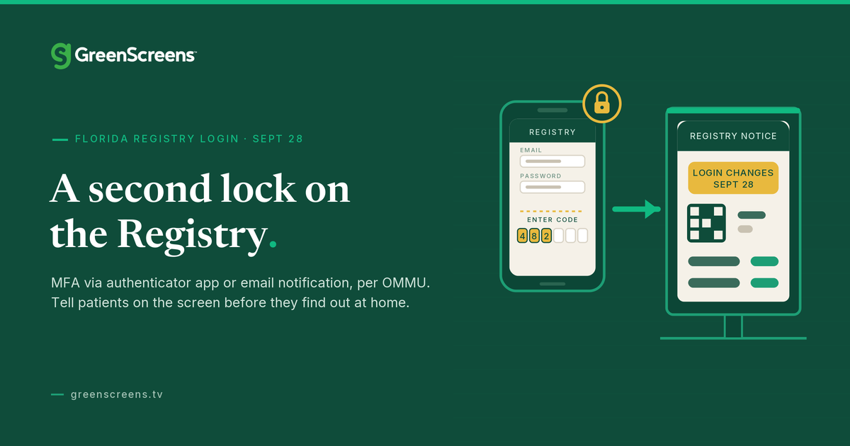 Florida's Medical Marijuana Registry Login Changes September 28. How Many of Your Regulars Will Find Out at the Counter?